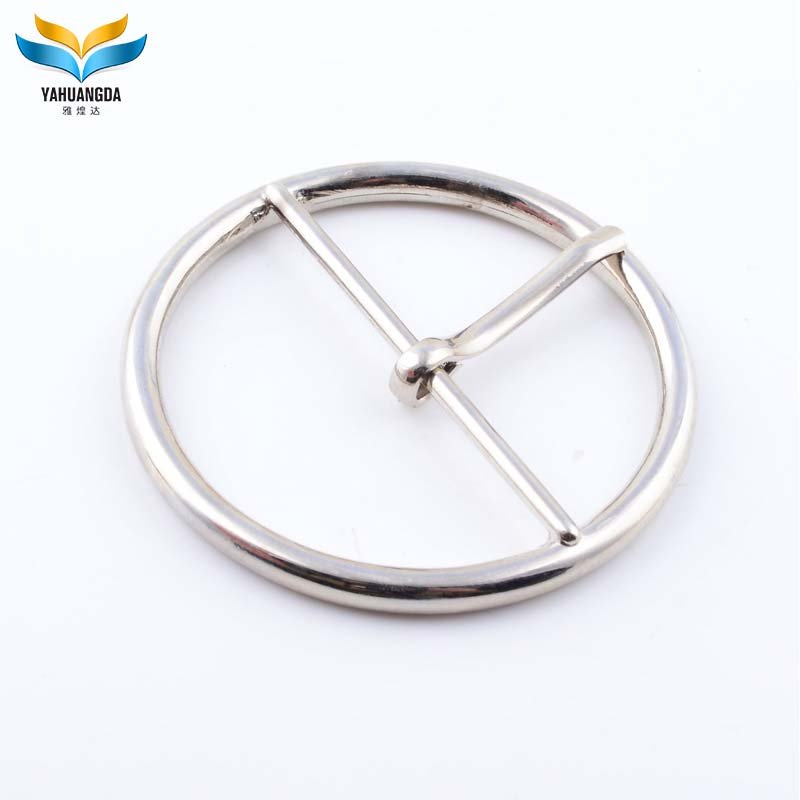 factory oem round buckle metal zinc alloy belt buckle O silver buckle