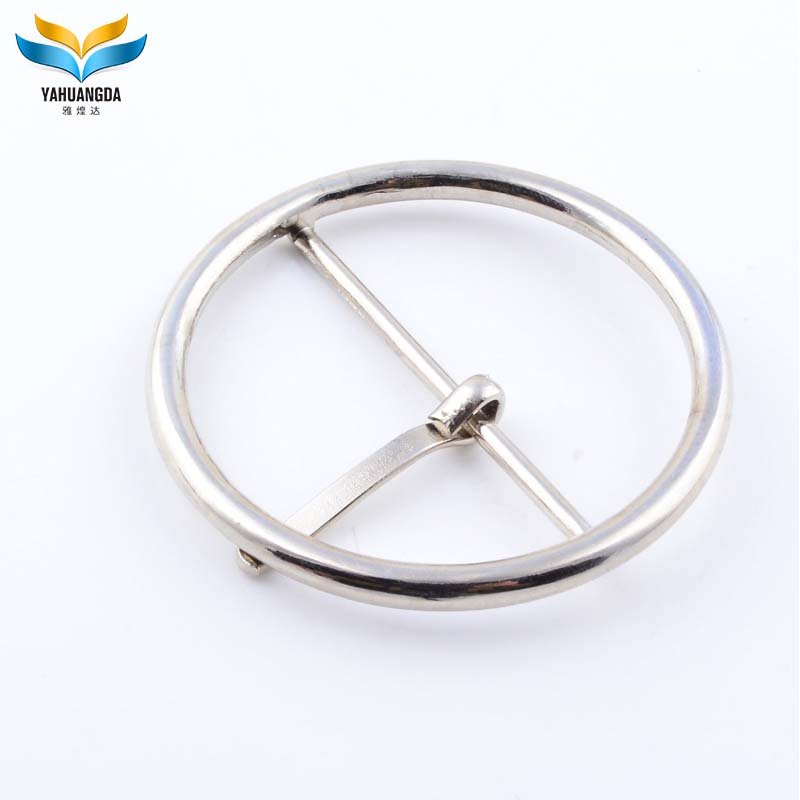 factory oem round buckle metal zinc alloy belt buckle O silver buckle