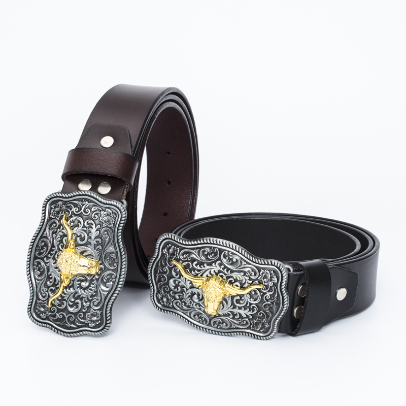 Custom Simple Fashion Design Letter Belt Buckle Custom Metal Belt Buckles with Leather