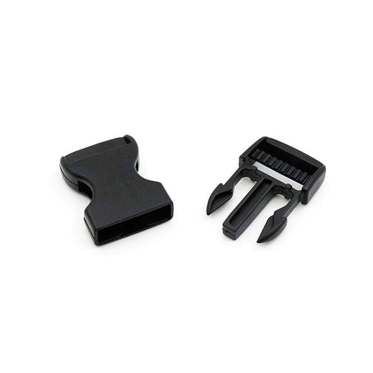 Wholesale Black 25mm Plastic Flat Side Release Buckle For Lanyard Bag Straps