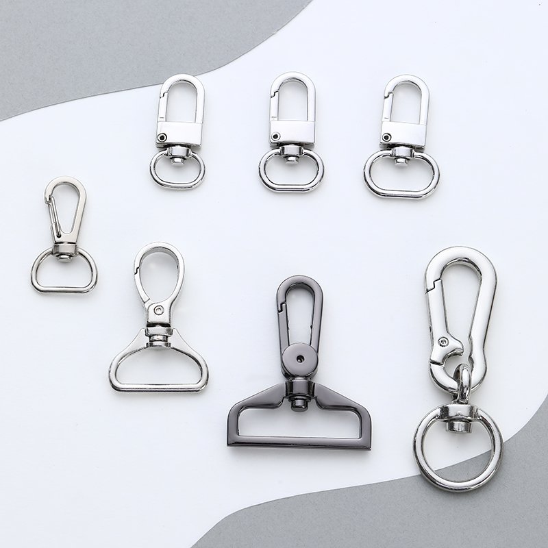 Factory Stock Zinc Alloy Rotating Dog Buckle Fish Mouth Key Spring Hook Buckle Luggage Accessories
