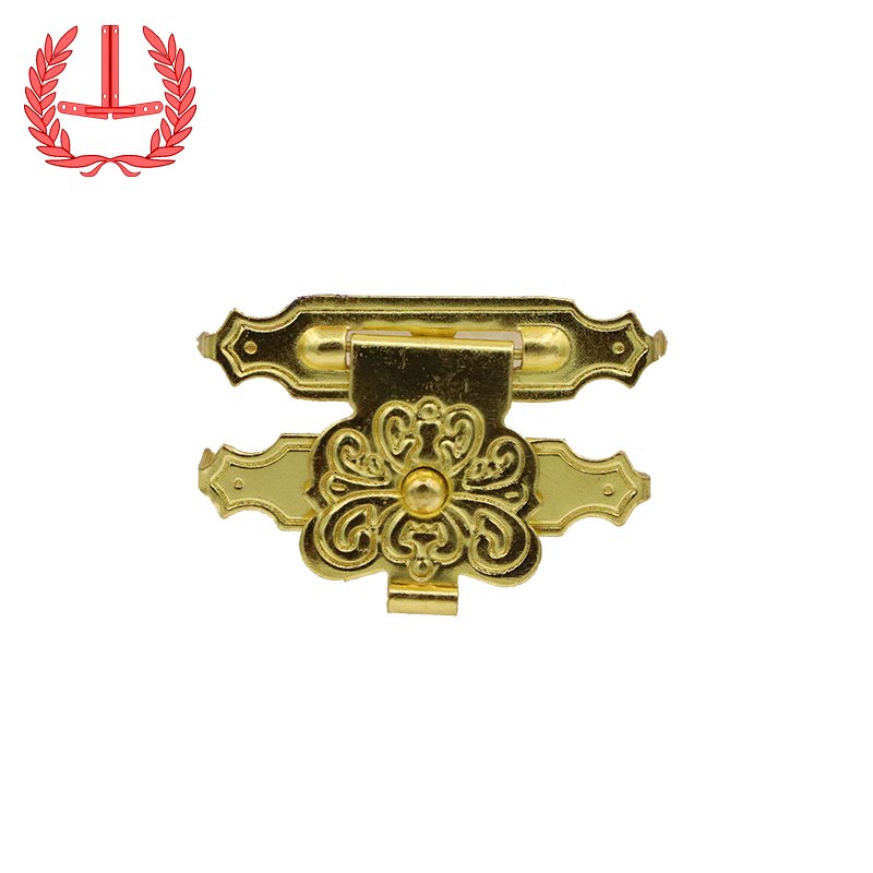 Factory making Small flower buckle Wooden box hardware Vintage lock