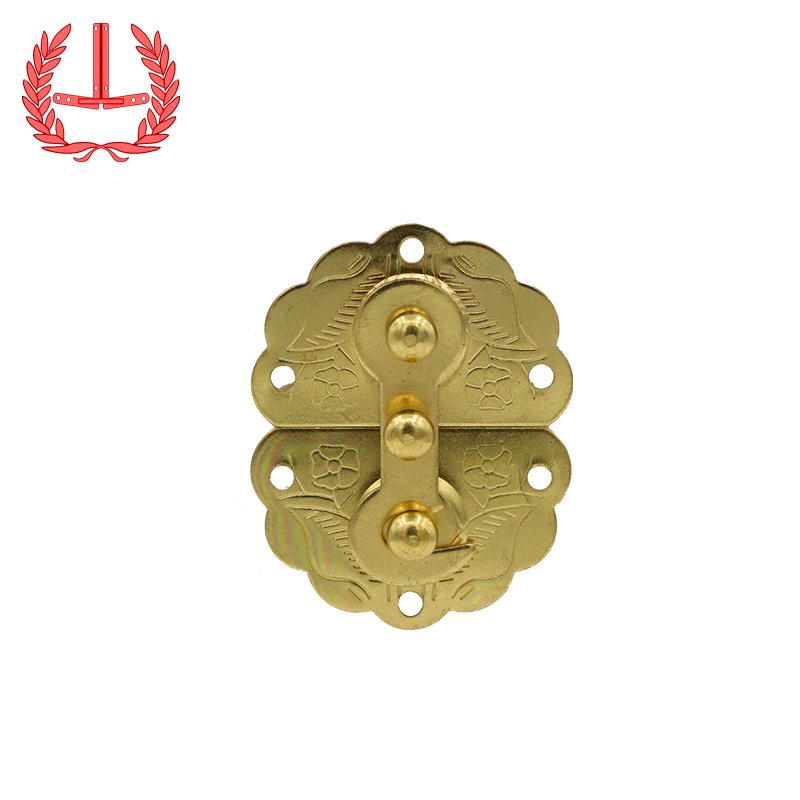 Factory making Small flower buckle Wooden box hardware Vintage lock