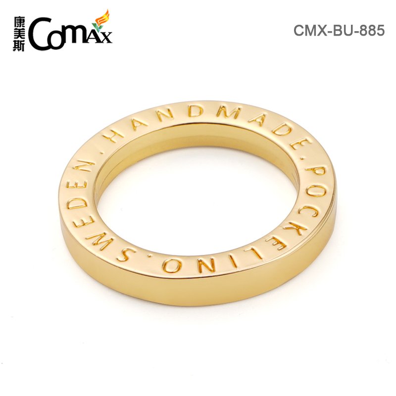 Handbag Hardware Accessories Engraved Logo Metal Ring Buckle Custom O-Ring Gold Metal O Ring Buckle for Bags
