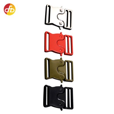 Custom red black silver zinc alloy safe buckle metal quick release tactic belt buckle