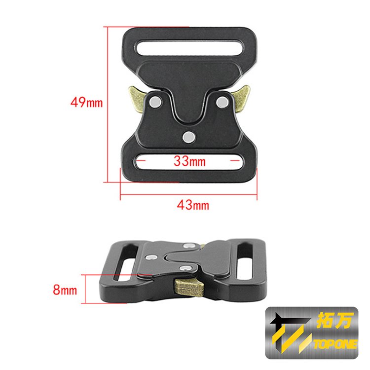 33MM Fashion Garment Hardware Zinc Alloy Belt Webbing Tactical Buckles for Bags