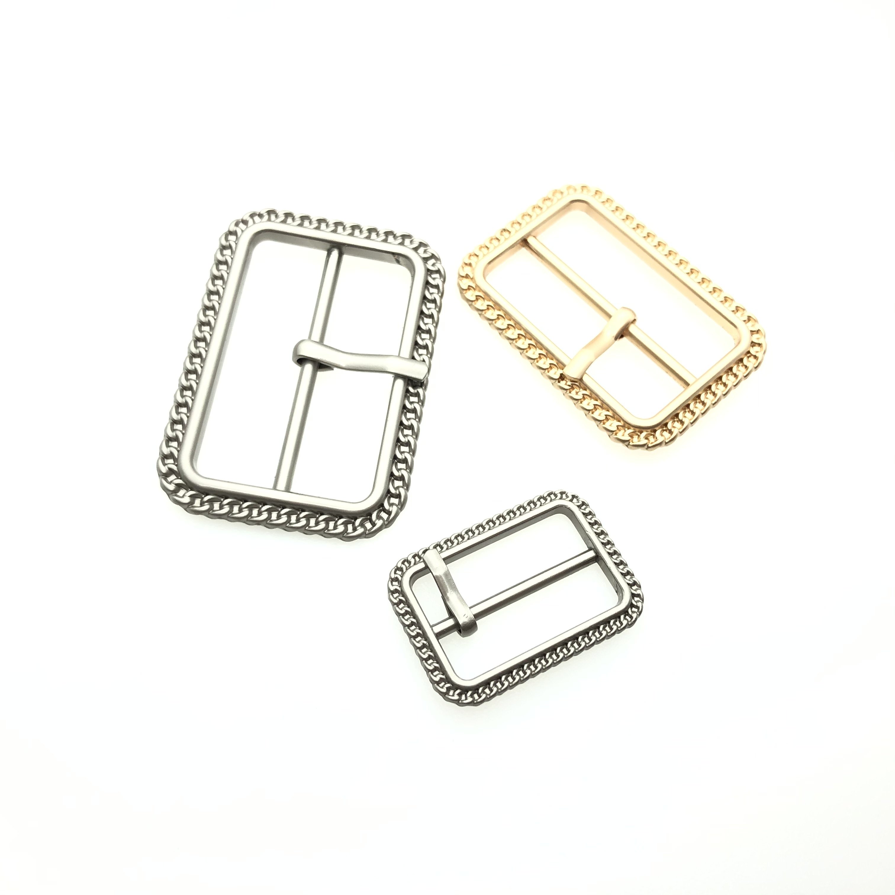 Classical Design Square Brass Rhinestone Gold Pin Plated Clip Center Belt Buckles