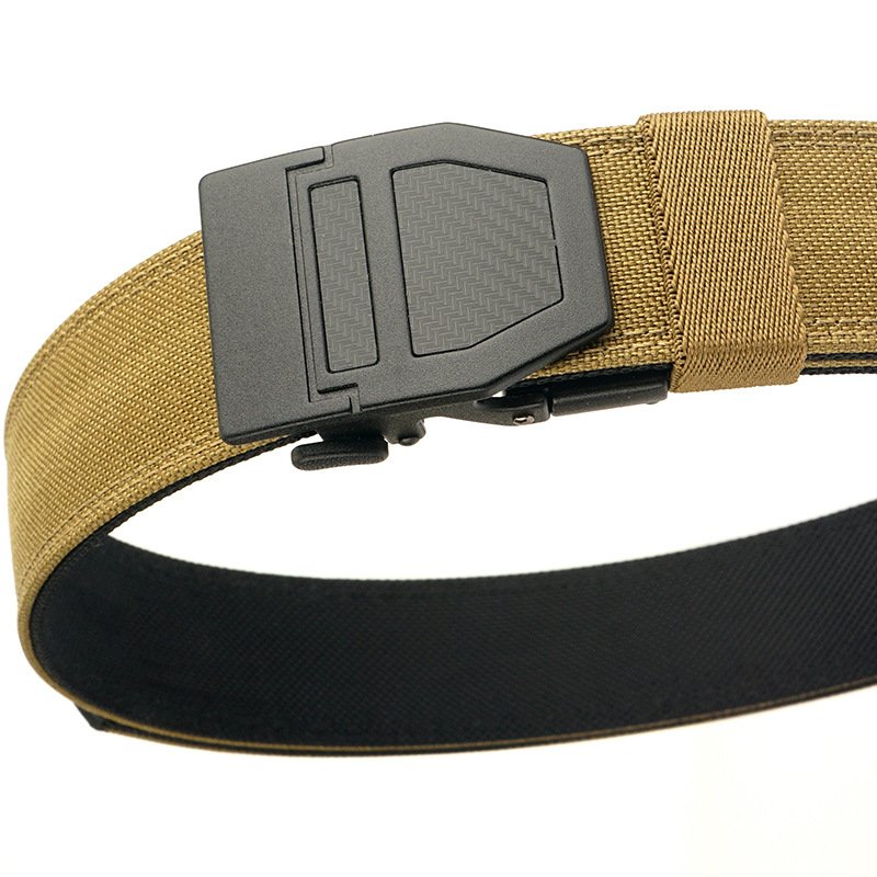Heavy Duty Durable Metal Buckle Hunting Nylon 1.5'' EDC Shooting Gun Belt Men Black Nylon EDC Ratchet Belt