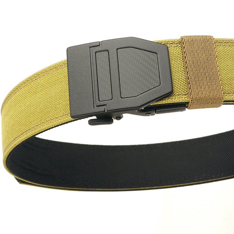 Heavy Duty Durable Metal Buckle Hunting Nylon 1.5'' EDC Shooting Gun Belt Men Black Nylon EDC Ratchet Belt
