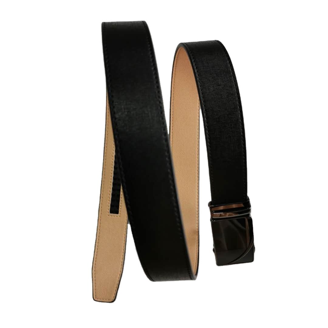Hot selling Business Mens Split & PU Leather with Automatic Sliding Buckle Belts genuine crocodile belts belt for men