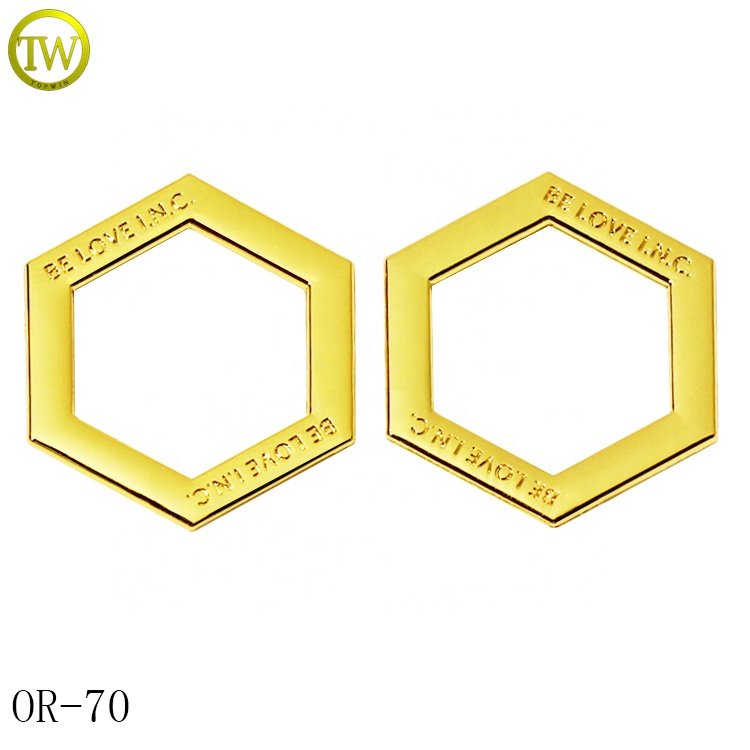Zinc alloy swimwear brand round ring logos gold plated clothing metal letter o buckle for bikini waterproof