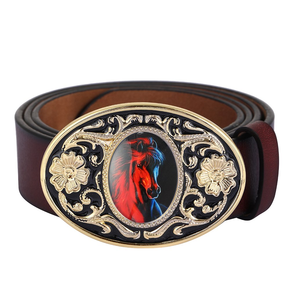 Belt Buckle Custom Manufacturer 3D Gold Brass Emboss Luxury Cowboy Men Western Logo Metal Custom Belt Buckle For Men