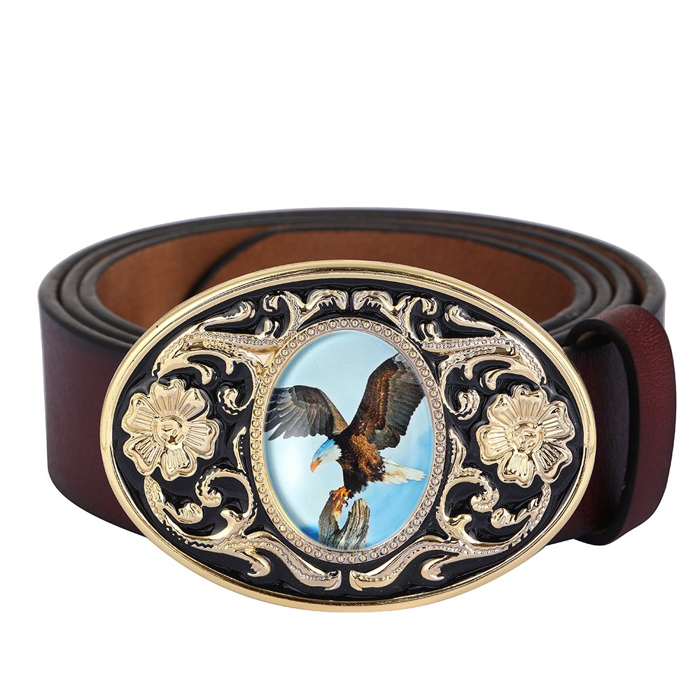 Belt Buckle Custom Manufacturer 3D Gold Brass Emboss Luxury Cowboy Men Western Logo Metal Custom Belt Buckle For Men