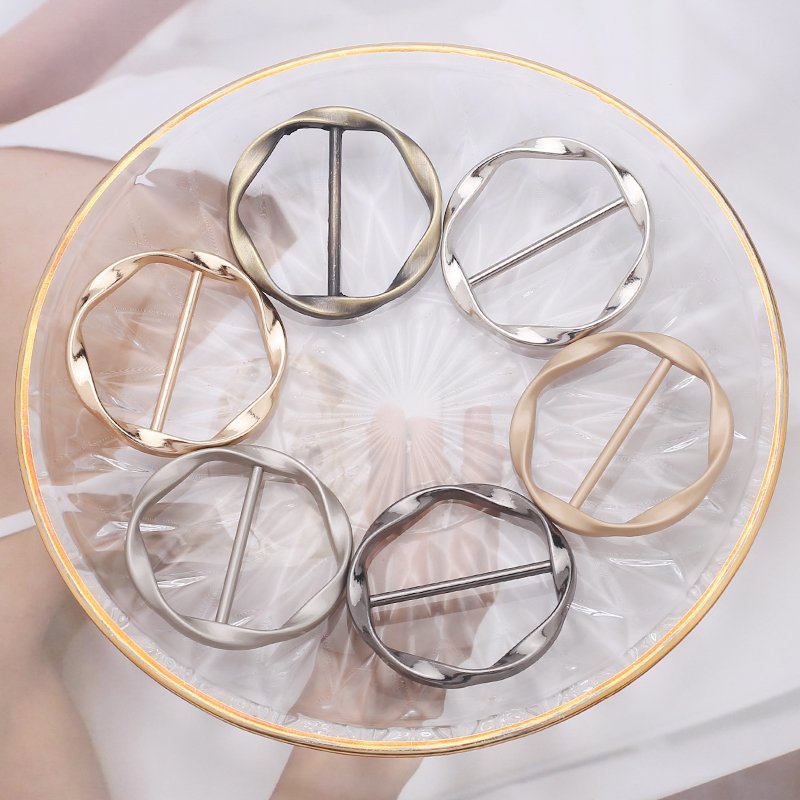 Silk Scarf Ring Clip for Women Fashion Metal Round Circle Knot Buckle For T-Shirt