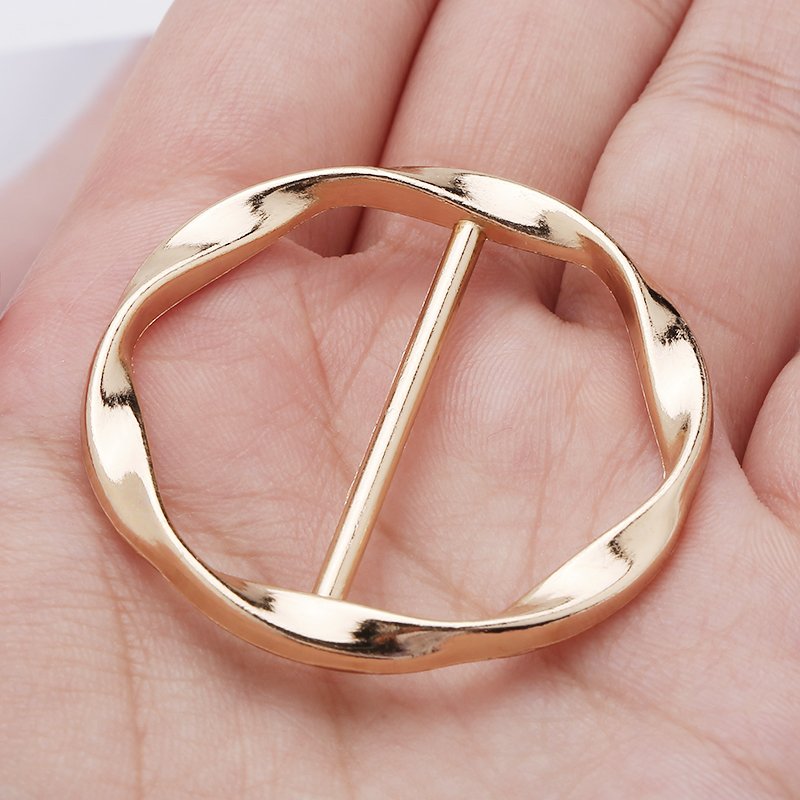 Silk Scarf Ring Clip for Women Fashion Metal Round Circle Knot Buckle For T-Shirt