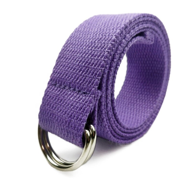 3.2cm Double D Ring Buckle Cheap Price Polyester Cotton Woven Web Casual Canvas Fabric Belt for Woman Kids