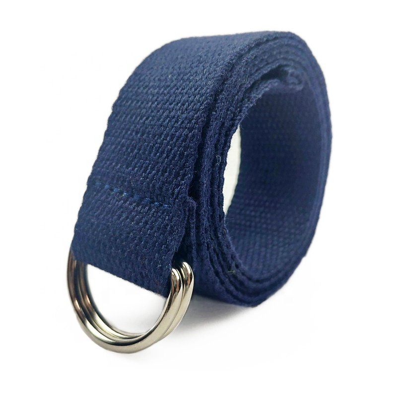 3.2cm Double D Ring Buckle Cheap Price Polyester Cotton Woven Web Casual Canvas Fabric Belt for Woman Kids