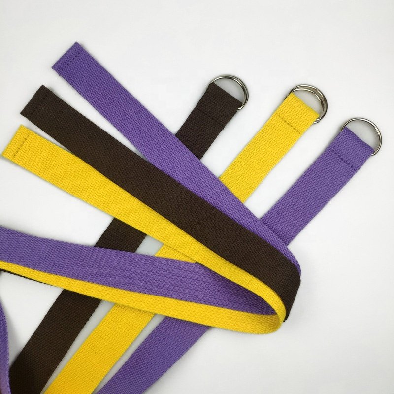 3.2cm Double D Ring Buckle Cheap Price Polyester Cotton Woven Web Casual Canvas Fabric Belt for Woman Kids