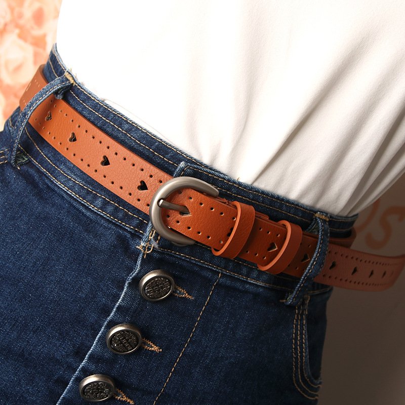 Ladies belt casual hollow belts women's fine decorative simple fashion pin buckle belt factory wholesale