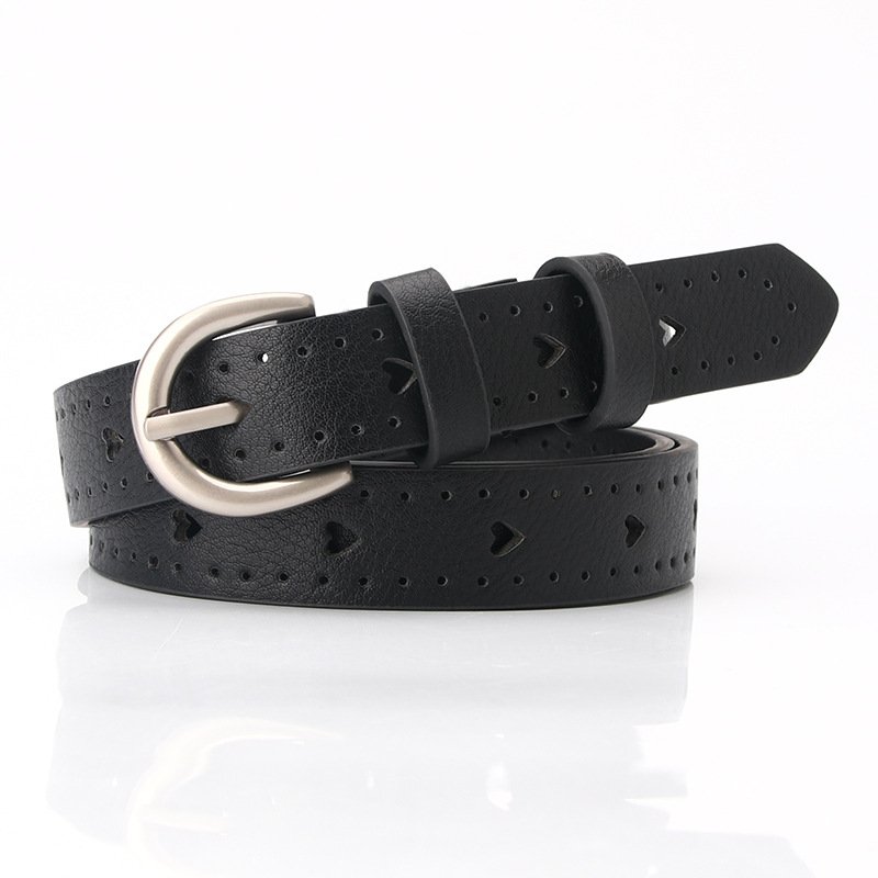 Ladies belt casual hollow belts women's fine decorative simple fashion pin buckle belt factory wholesale