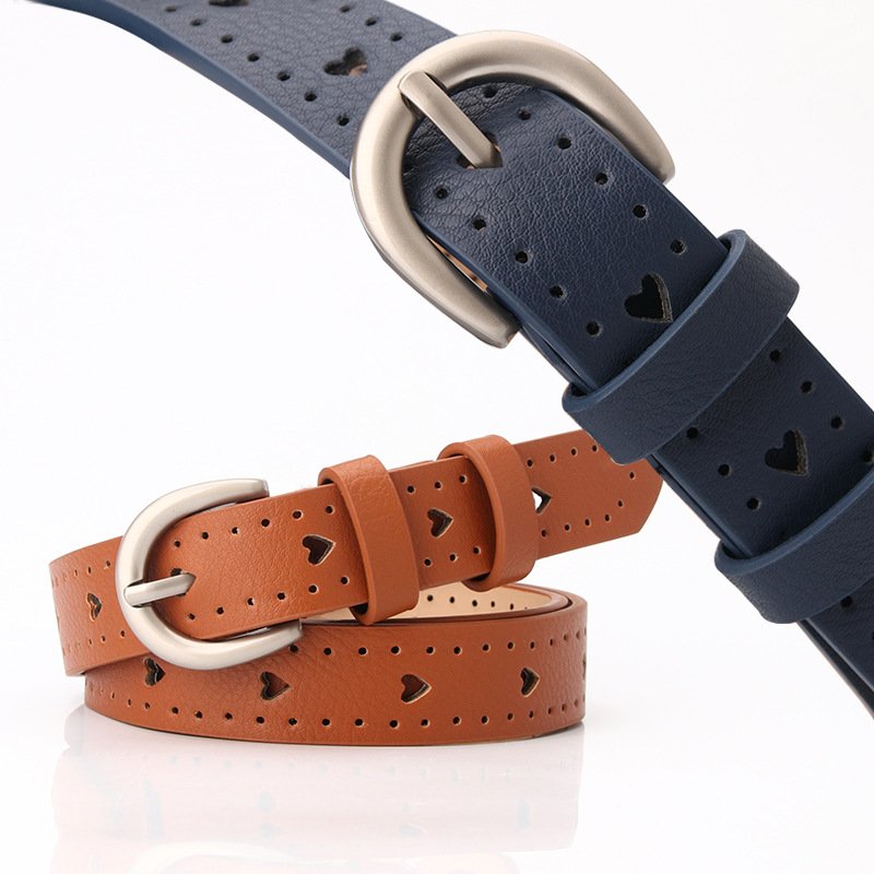 Ladies belt casual hollow belts women's fine decorative simple fashion pin buckle belt factory wholesale