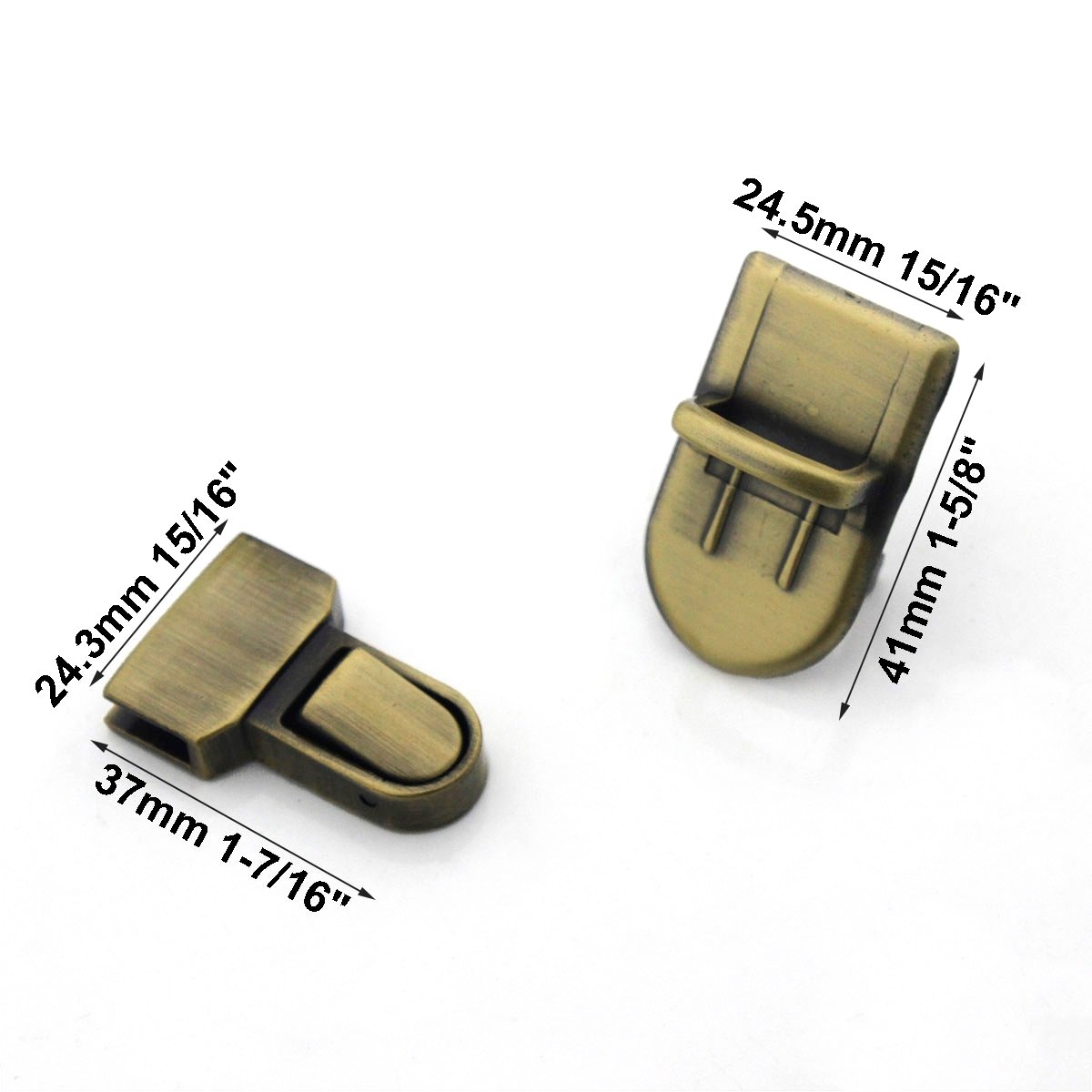 Zinc Alloy Push Press Lock Tongue Lock Bag Clasp Buckle for Leather Craft Bag Parts Accessories Bag Lock