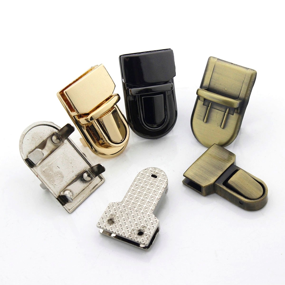 Zinc Alloy Push Press Lock Tongue Lock Bag Clasp Buckle for Leather Craft Bag Parts Accessories Bag Lock