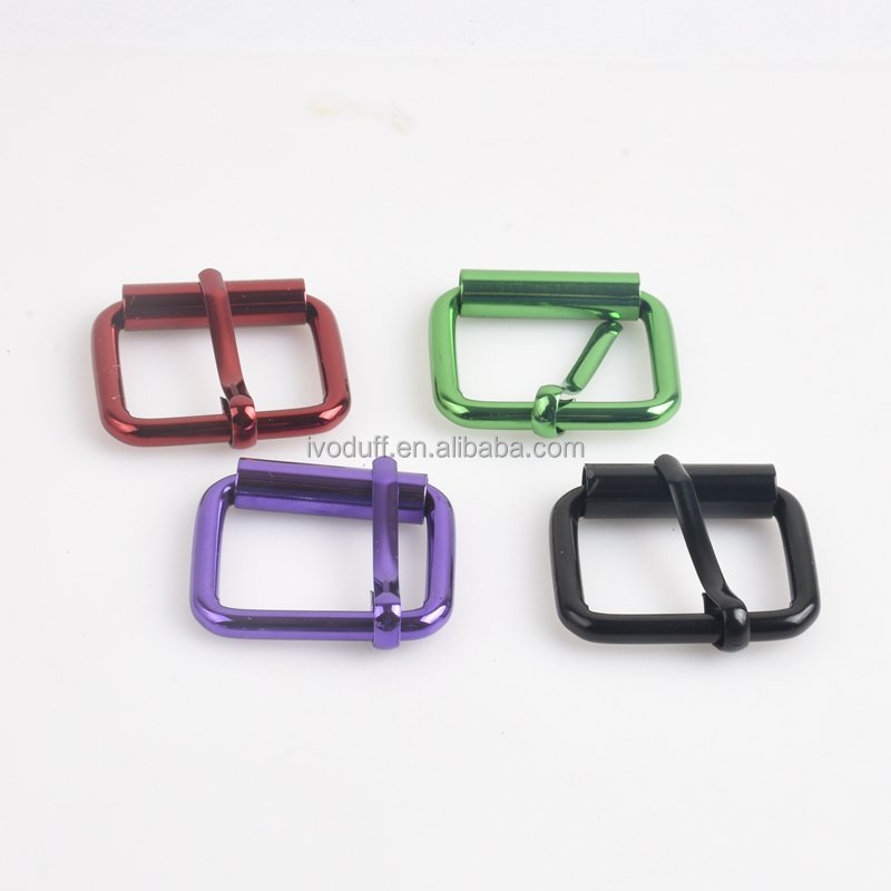 Ivoduff Black 25x20mm Roller Pin Buckle Belt Strap Adjust Tri Glide Roller Buckle