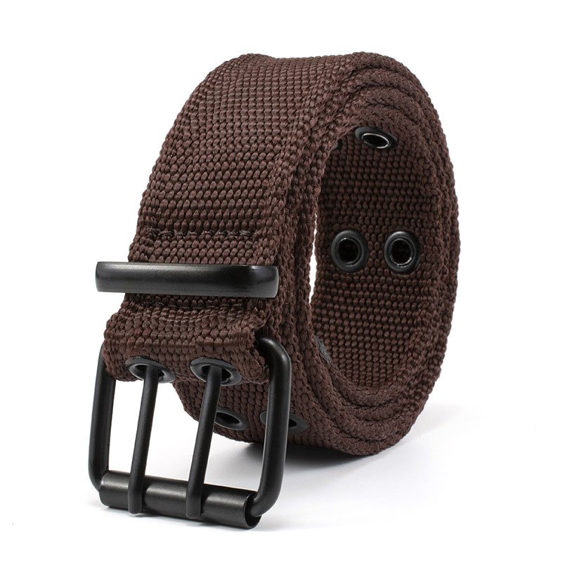 Wholesale Men's Double Grommet Nylon Fabric Belt Outdoor Hunting Hiking Sports Tactical Belt Metal Buckle Canvas Belt