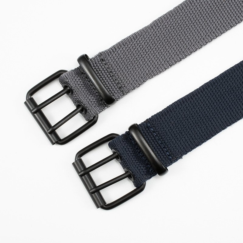 Wholesale Men's Double Grommet Nylon Fabric Belt Outdoor Hunting Hiking Sports Tactical Belt Metal Buckle Canvas Belt