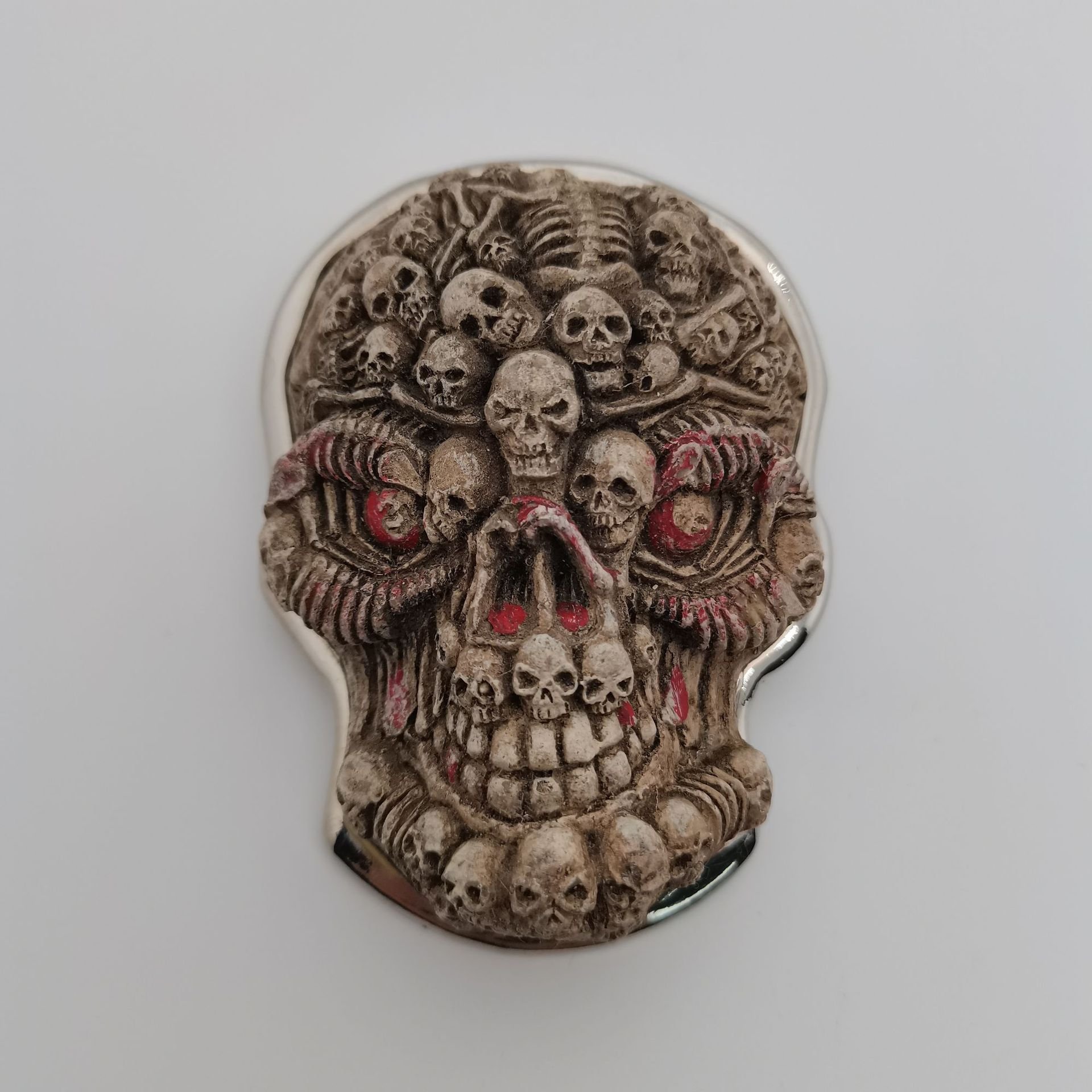 European American Personality Fashion Belt Buckle Zinc Alloy Skull Design Customized Logo Copper Stylish Cowboy Men's Belts Bags