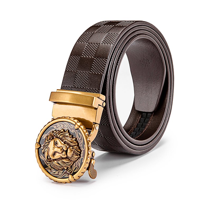Luxury men's automatic buckle belt top layer genuine leather belt for man Italian leather belts