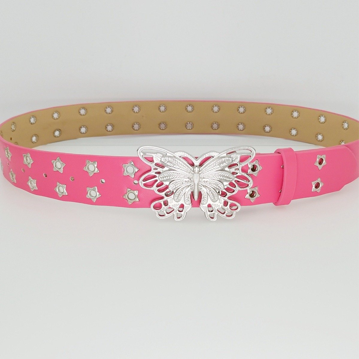 Y2K American foreign trade new punk style Korean version of students butterfly buckle stars air eye belt decorative belt lady