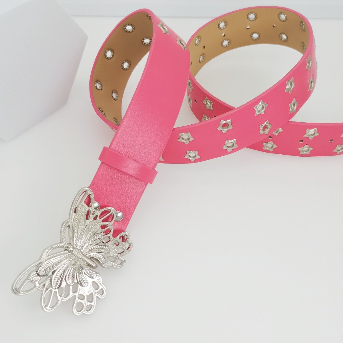 Y2K American foreign trade new punk style Korean version of students butterfly buckle stars air eye belt decorative belt lady