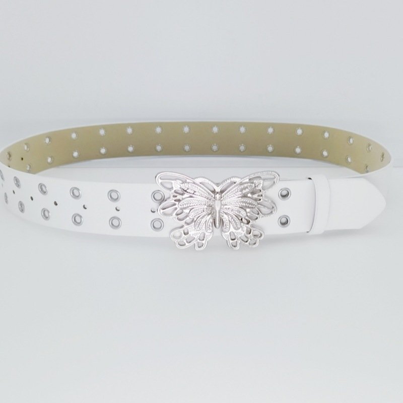 Y2K American foreign trade new punk style Korean version of students butterfly buckle stars air eye belt decorative belt lady