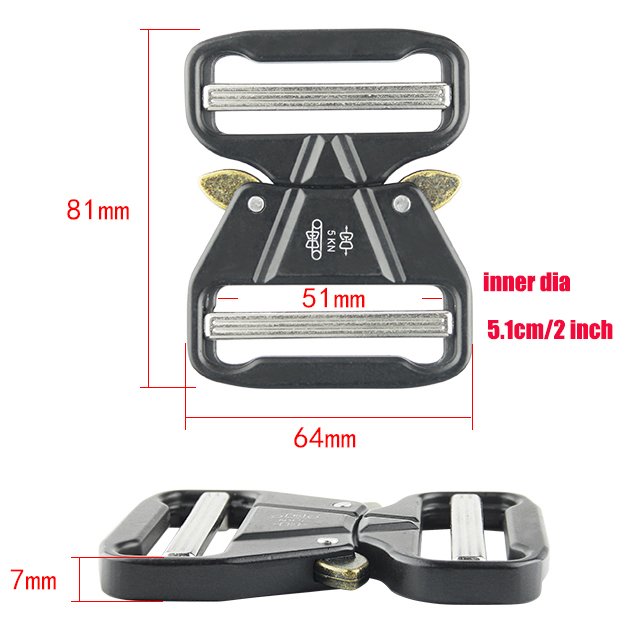 45mm Big Tactical Belt Buckle Quick Release buckle for nylon belts With Strong Pull force quick release buckle