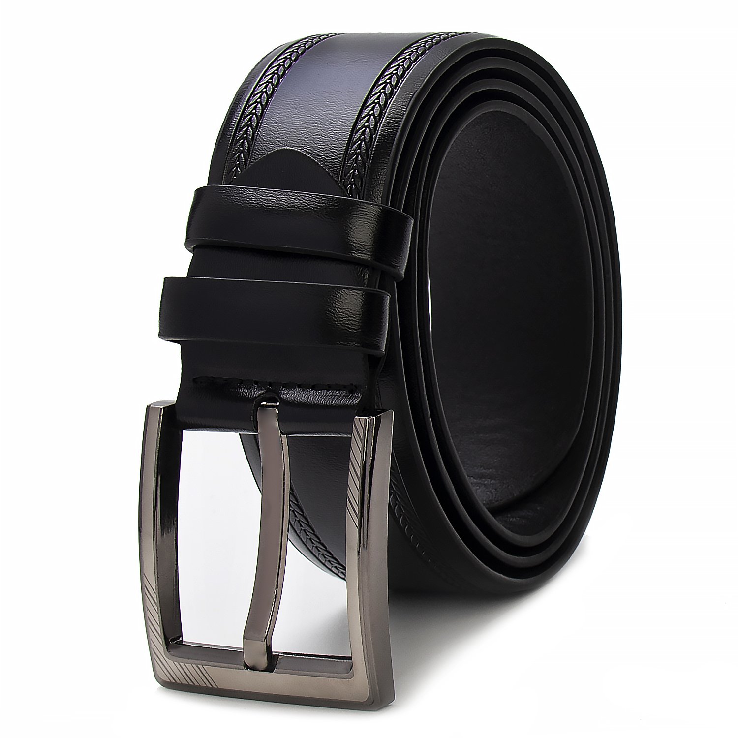 Customized business buckle belt with large width 4.5cm scratch resistant durable TPU quick pullout buckle belt PU leather belt