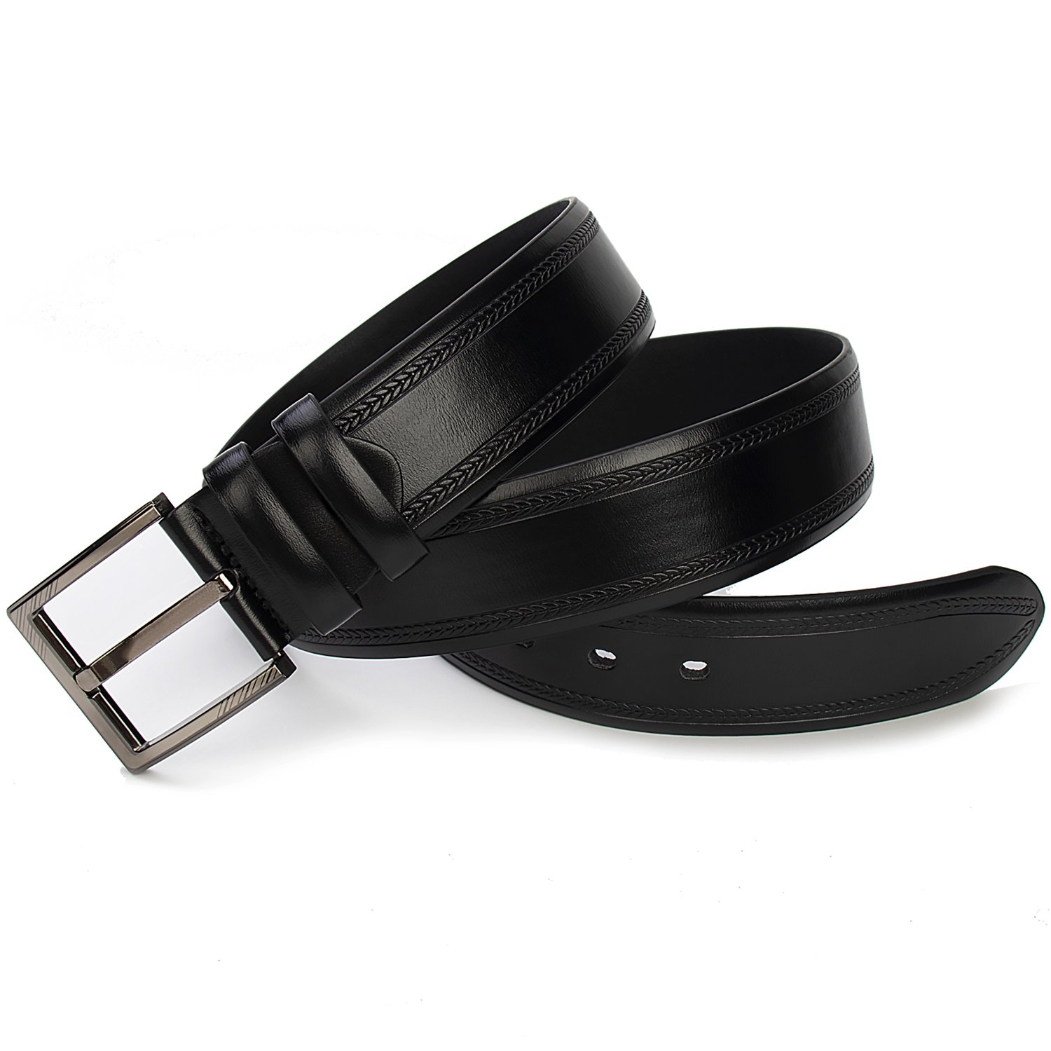 Customized business buckle belt with large width 4.5cm scratch resistant durable TPU quick pullout buckle belt PU leather belt