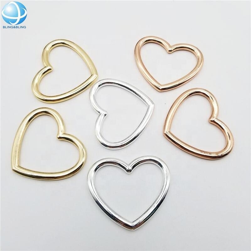 Zinc Alloy Metal Heart Ring Bikini Connectors Buckle For Woman Swimsuit Bikini Swimwear