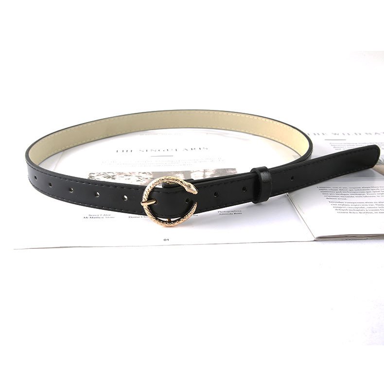 New Design Brown Snake Buckle Casual Temperament Personality Leather Belt Women For Dress