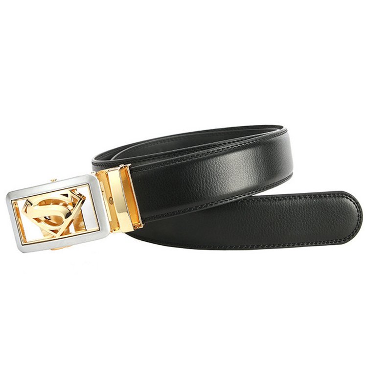 Wholesale Automatic Buckle Men's Real Leather Ratchet Dress Belt with Gift Set Box Pack