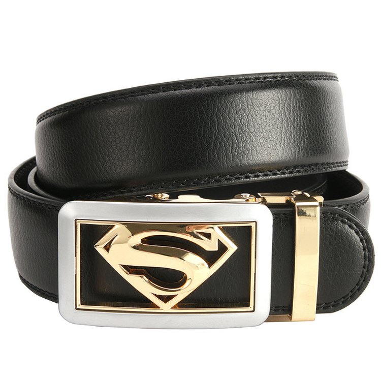 Wholesale Automatic Buckle Men's Real Leather Ratchet Dress Belt with Gift Set Box Pack