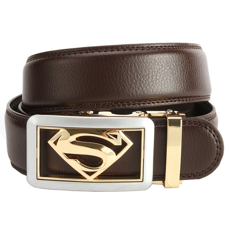 Wholesale Automatic Buckle Men's Real Leather Ratchet Dress Belt with Gift Set Box Pack