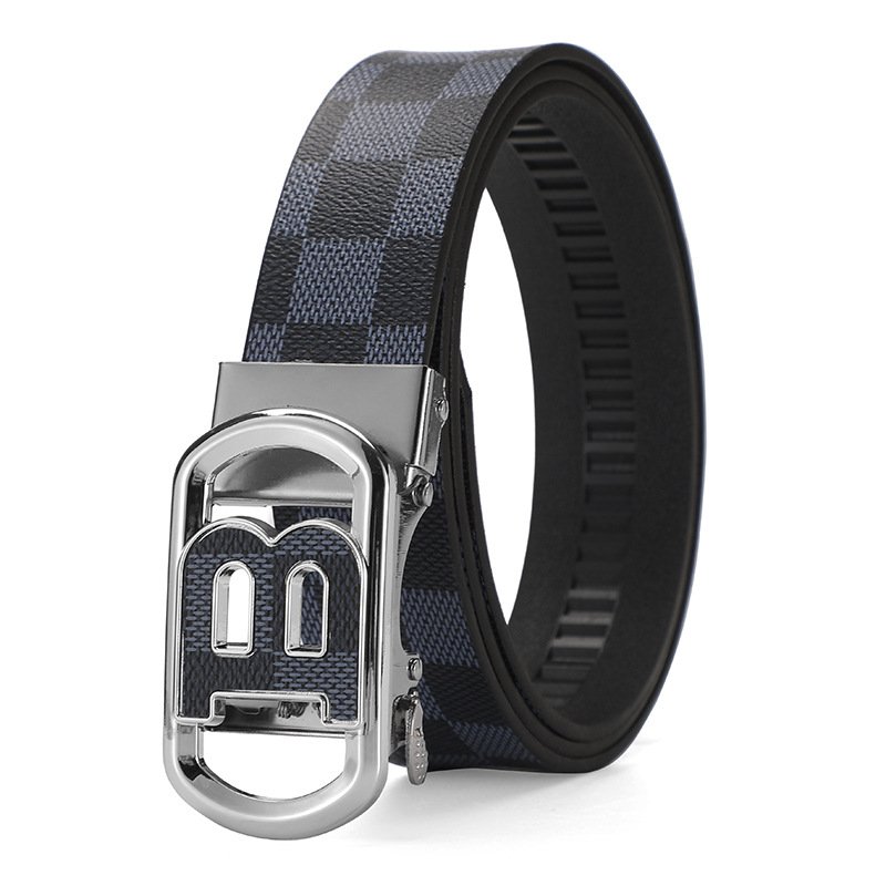 Wanshui Men's pu leather belt business automatic buckle pu belt simple fashion waistband brand designer belt