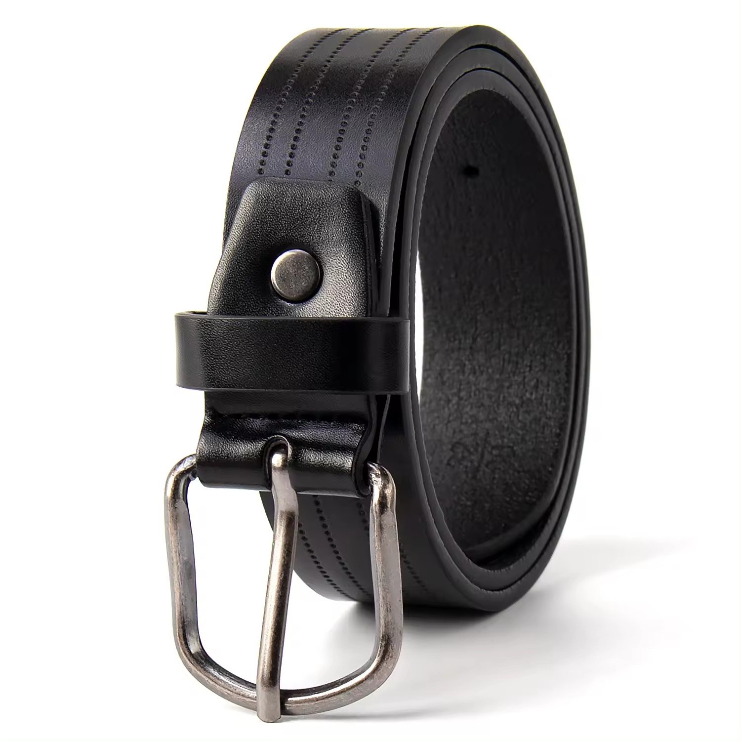 Children's belt PU leather belt outdoor children's belt cheap price short iron pin buckle men