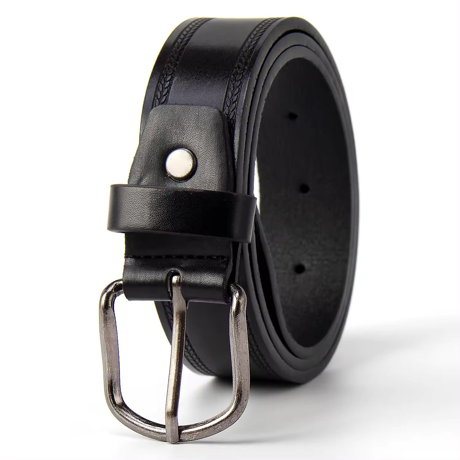 Children's belt PU leather belt outdoor children's belt cheap price short iron pin buckle men