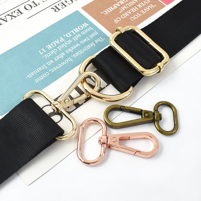 Meetee F4-1 13*50mm Luggage Hardware Clasp Accessories Bag Strap Keychain Lobster Round Head Plate Buckle Alloy Dog Buckles