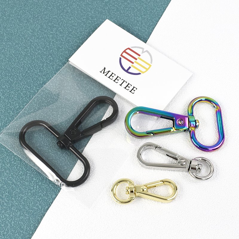 Meetee F4-1 13*50mm Luggage Hardware Clasp Accessories Bag Strap Keychain Lobster Round Head Plate Buckle Alloy Dog Buckles