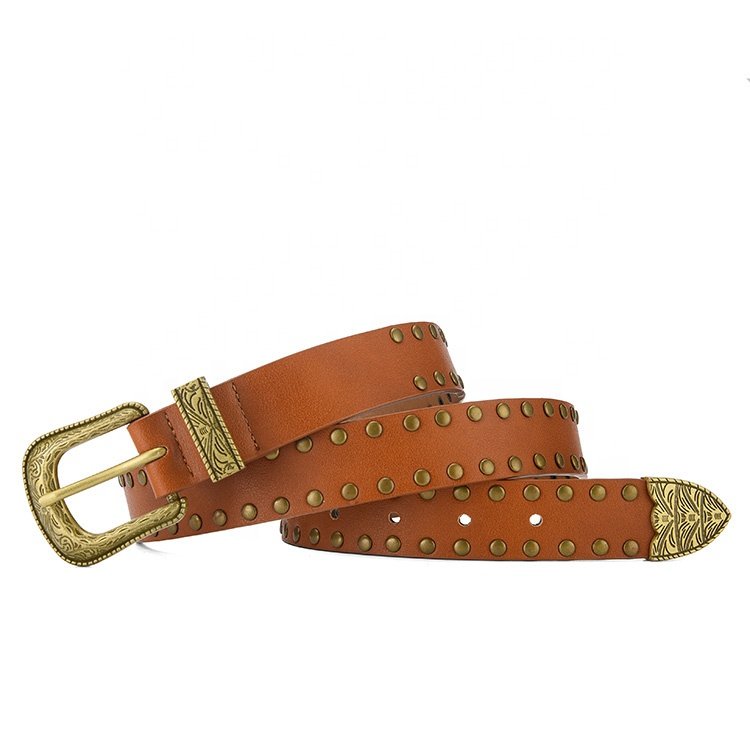 Factory OEM Wholesale Women Fashion Luxury Belt Custom Adjustable Metal Alloy Pin Buckle PU Leather Belts