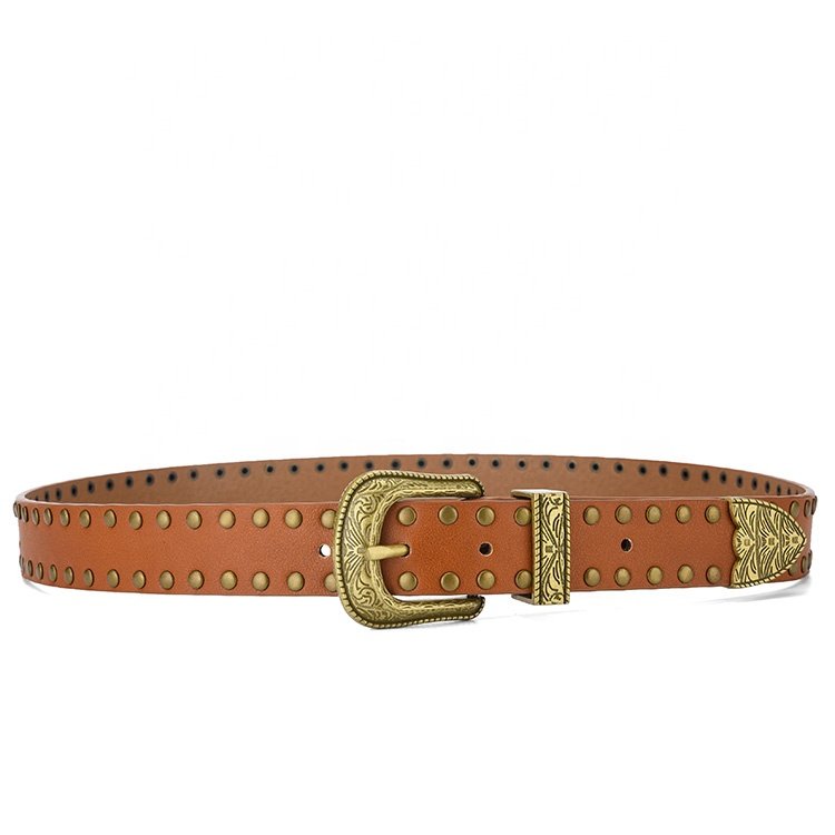 Factory OEM Wholesale Women Fashion Luxury Belt Custom Adjustable Metal Alloy Pin Buckle PU Leather Belts